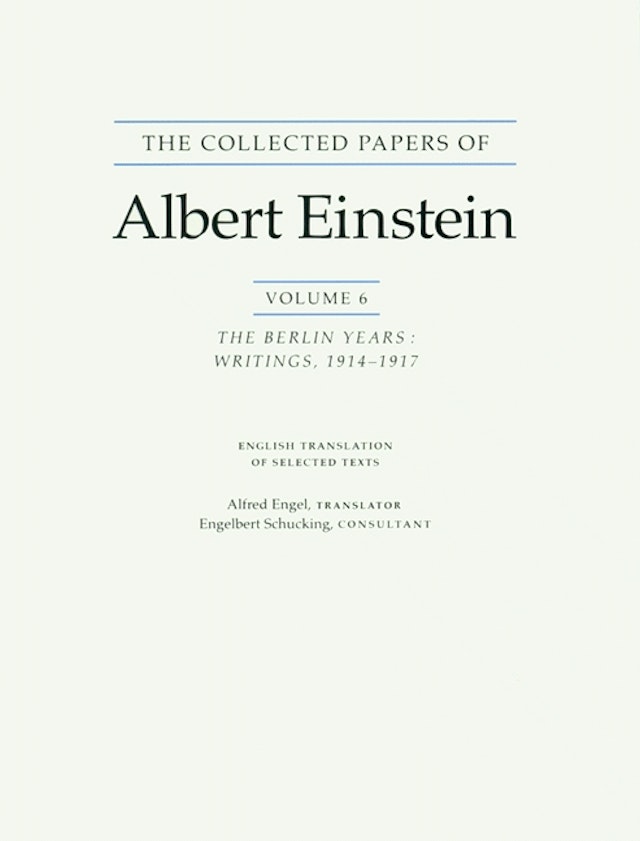 The Collected Papers of Albert Einstein, Volume 6 (English)