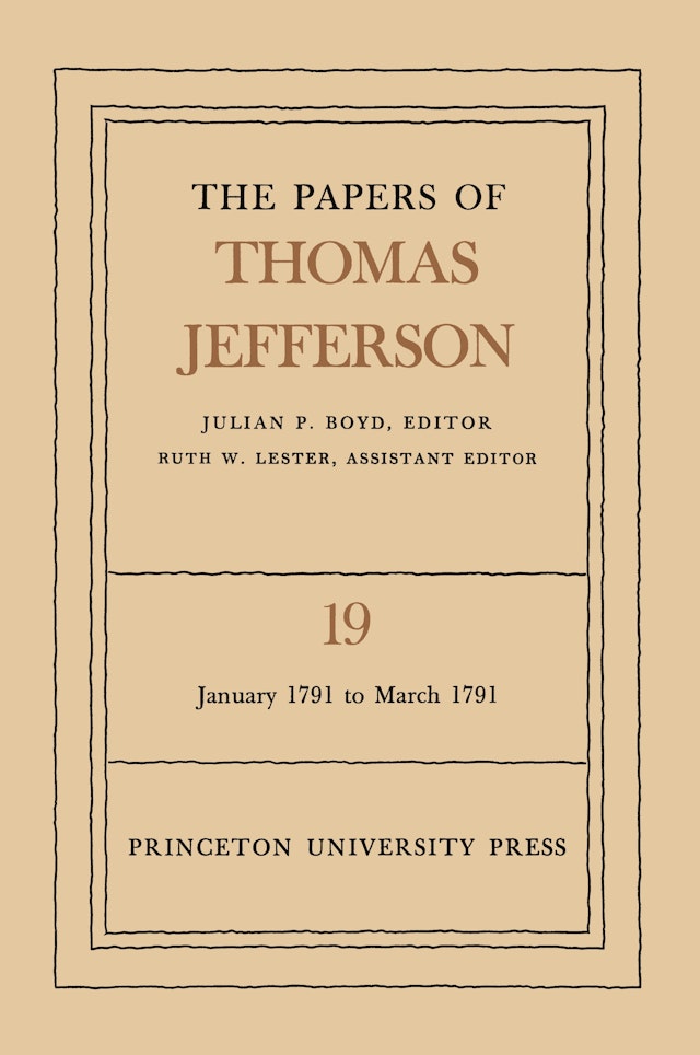 The Papers of Thomas Jefferson, Volume 19