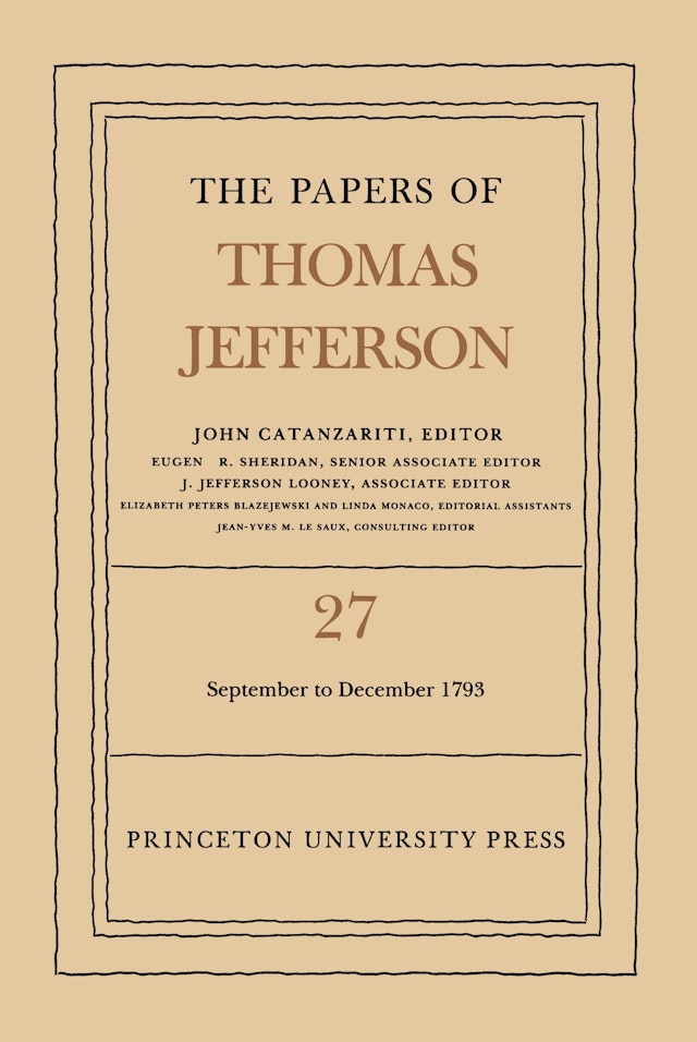 The Papers of Thomas Jefferson, Volume 27
