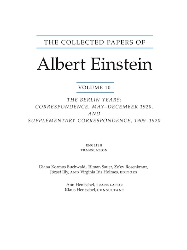 The Collected Papers of Albert Einstein, Volume 10 (English)