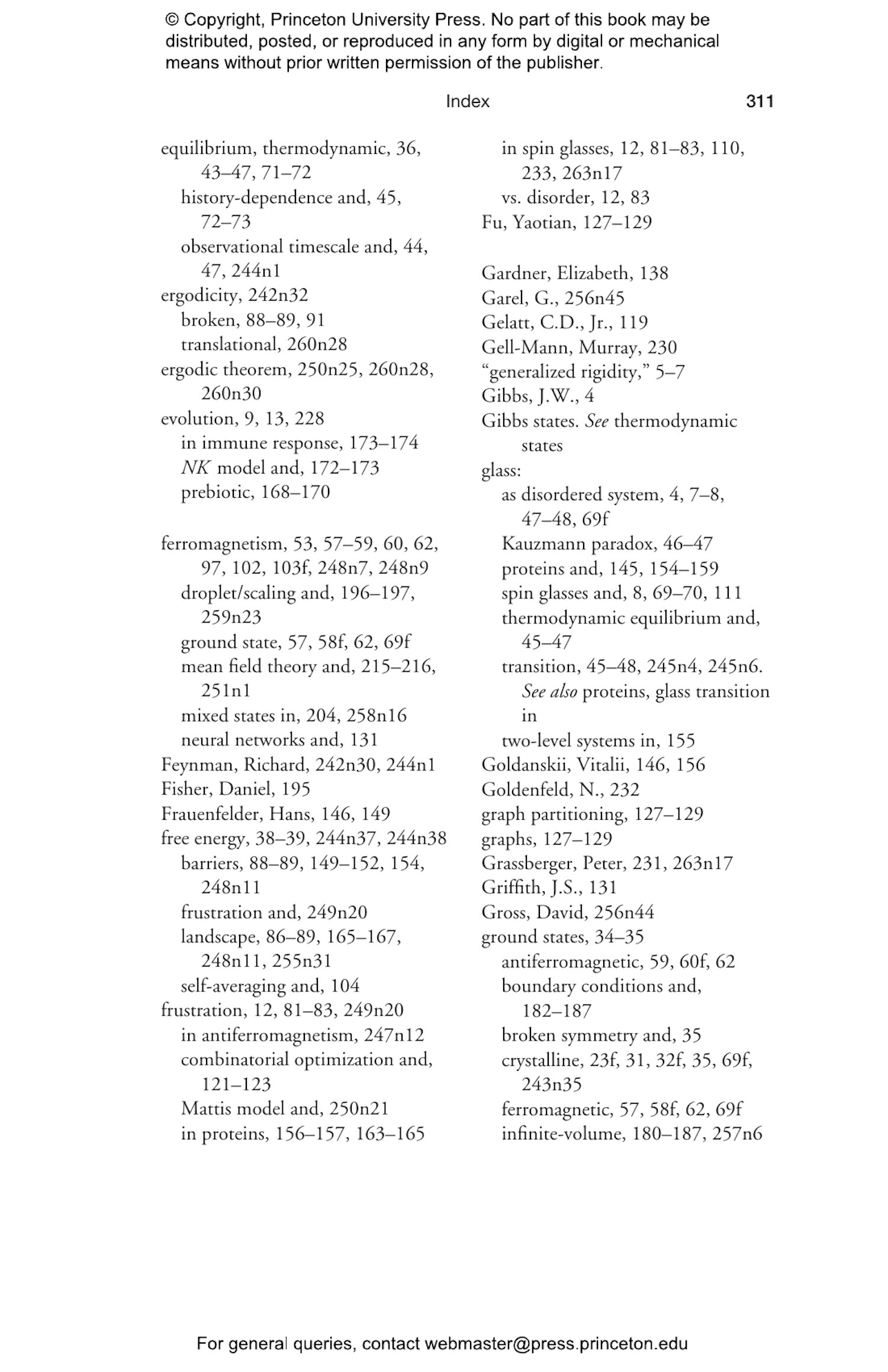 Spin Glasses and Complexity Princeton University Press