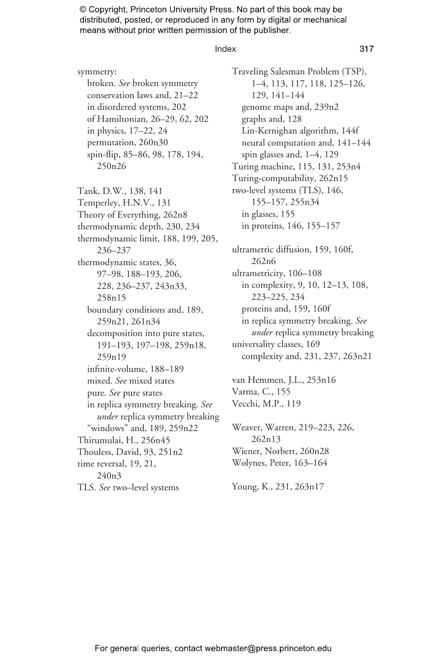 Spin Glasses and Complexity Princeton University Press