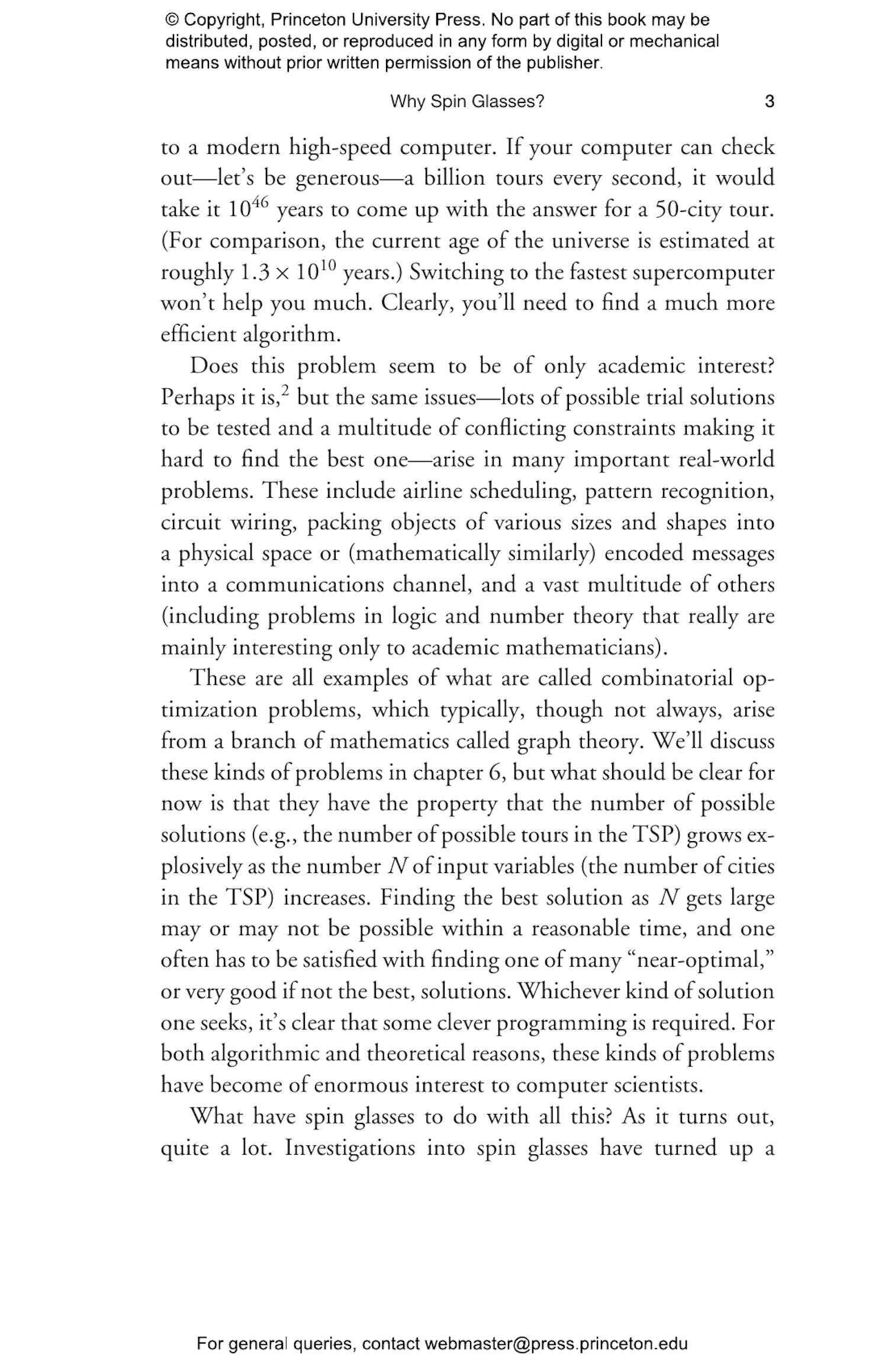 Spin Glasses and Complexity Princeton University Press