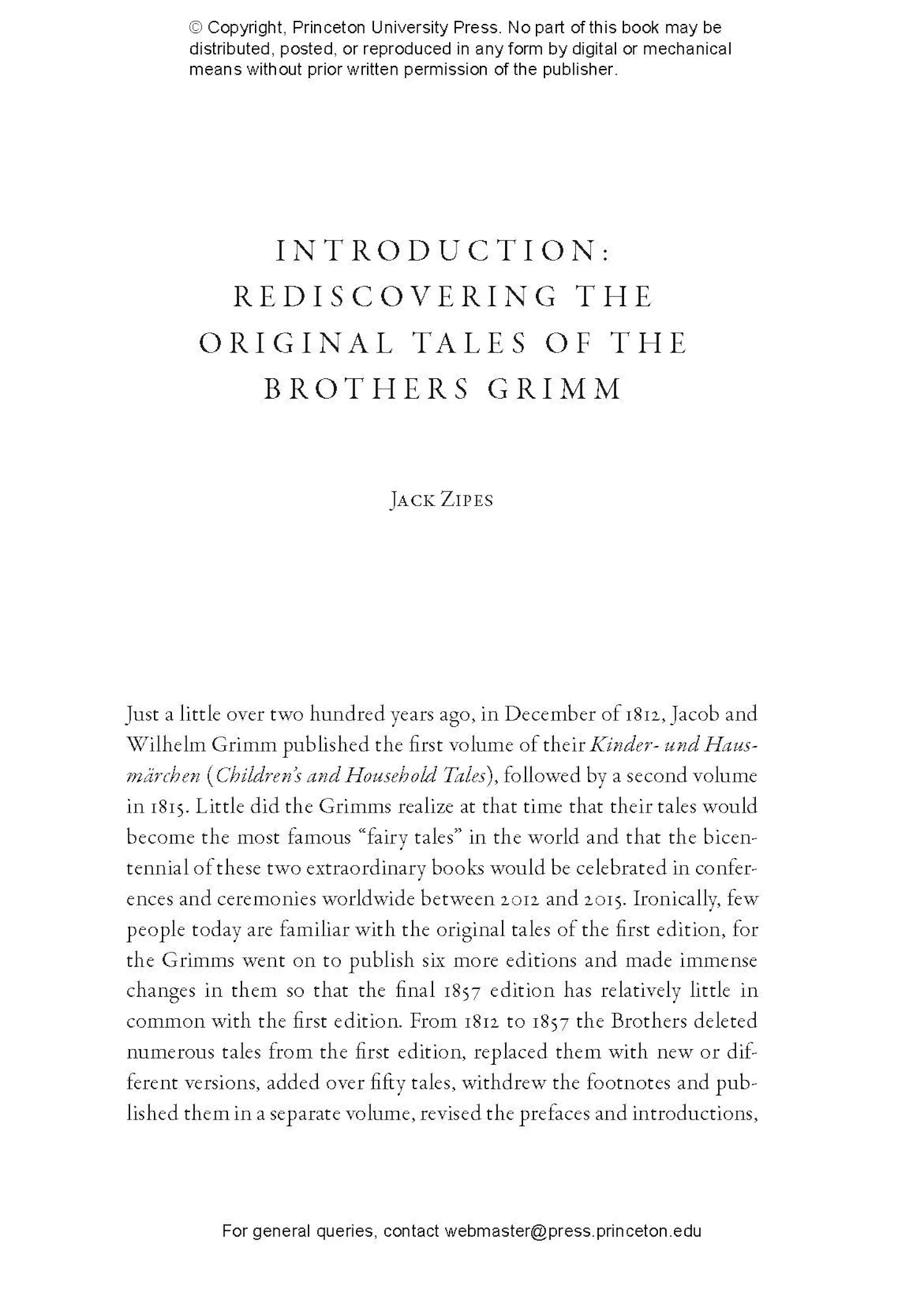 The Original Folk and Fairy Tales of the Brothers Grimm | Princeton ...
