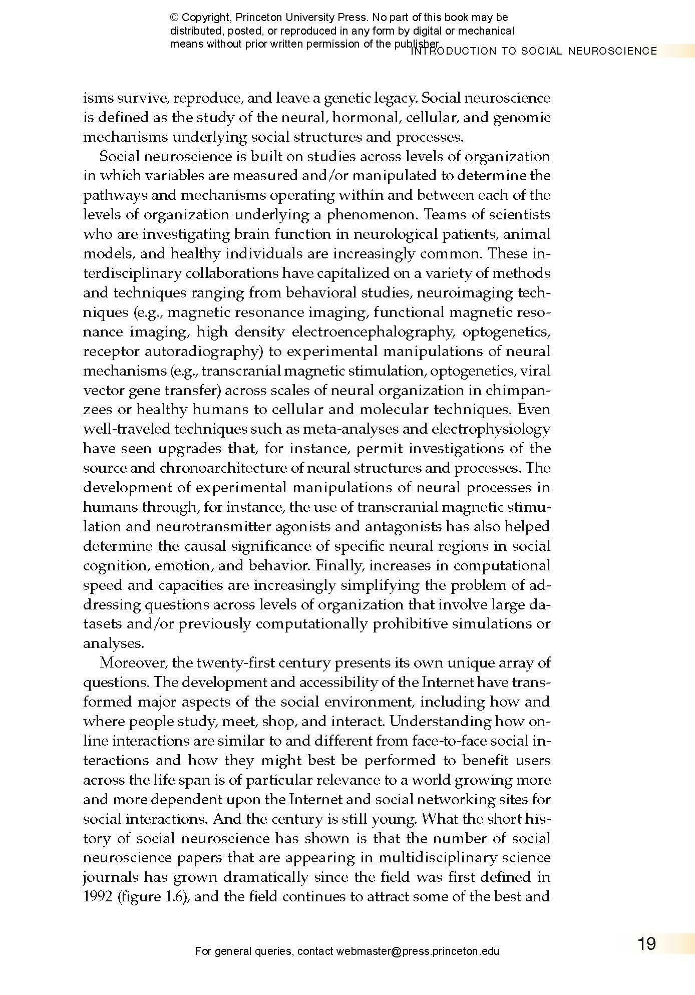 Introduction to Social Neuroscience | Princeton University Press