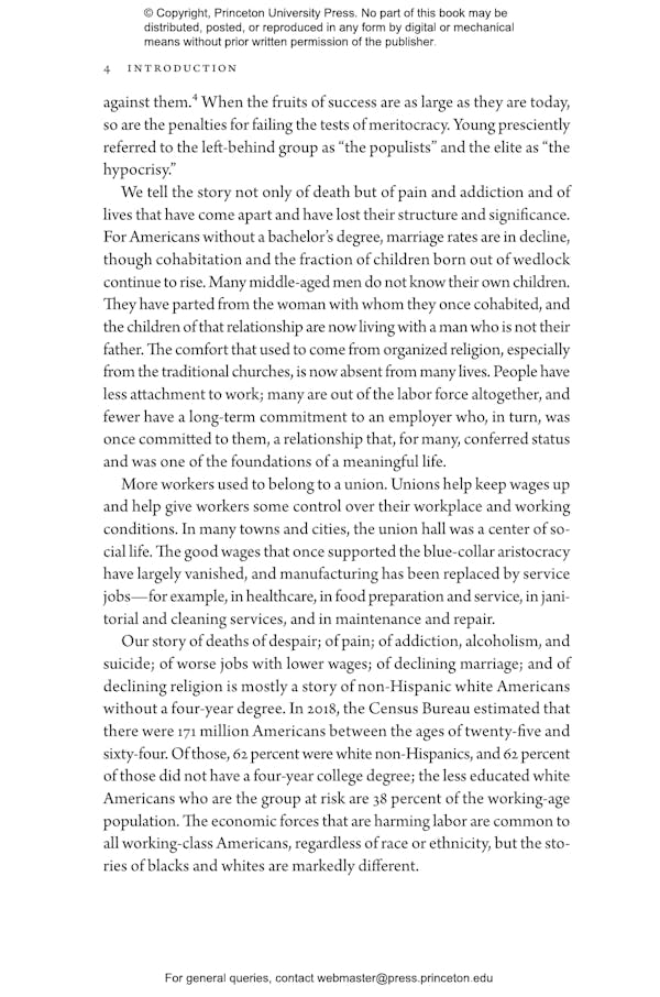 Deaths of Despair and the Future of Capitalism Princeton University Press