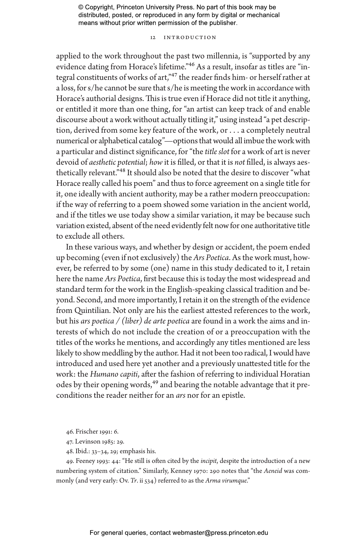 Horace's Ars Poetica | Princeton University Press