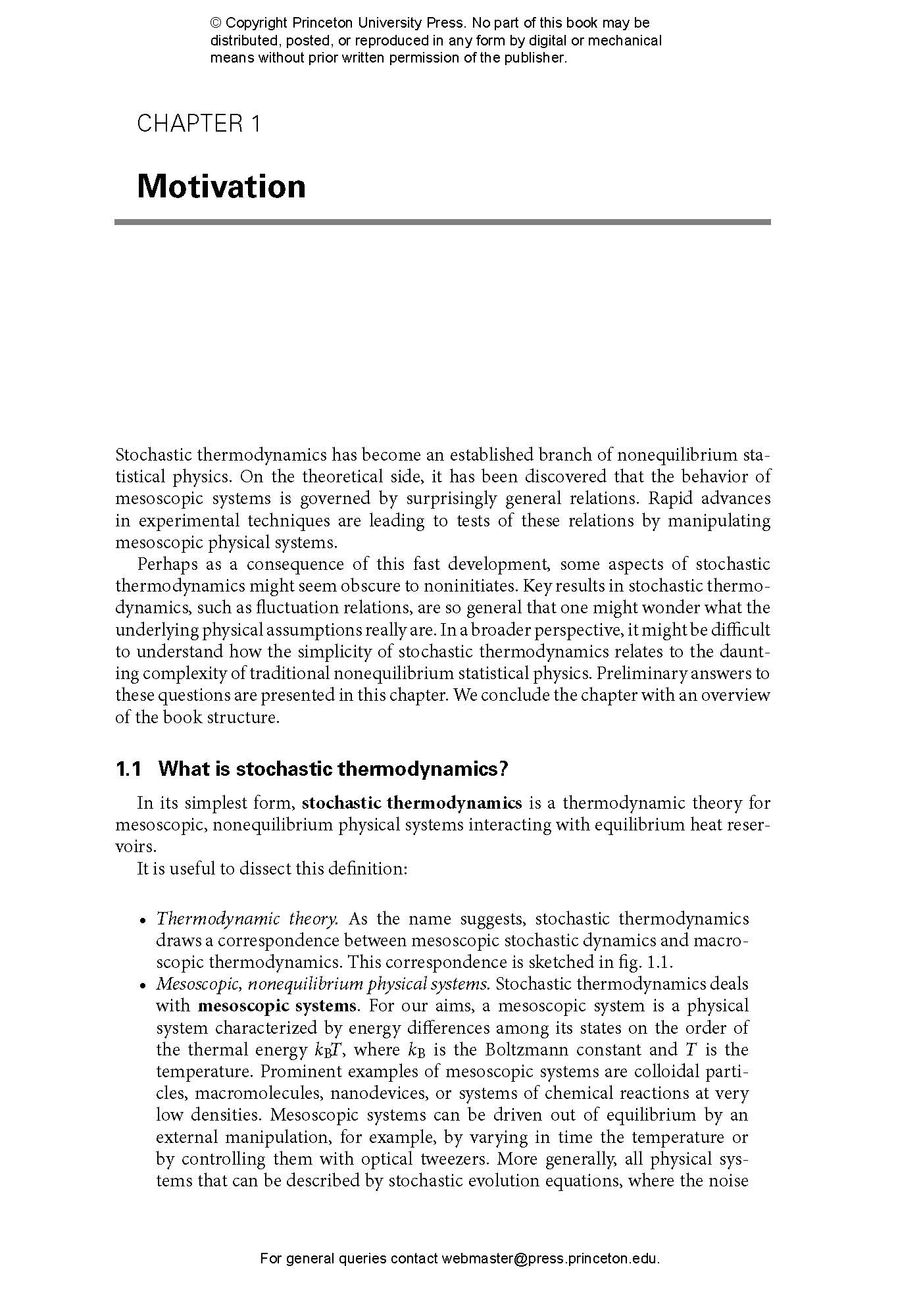 Stochastic Thermodynamics | Princeton University Press