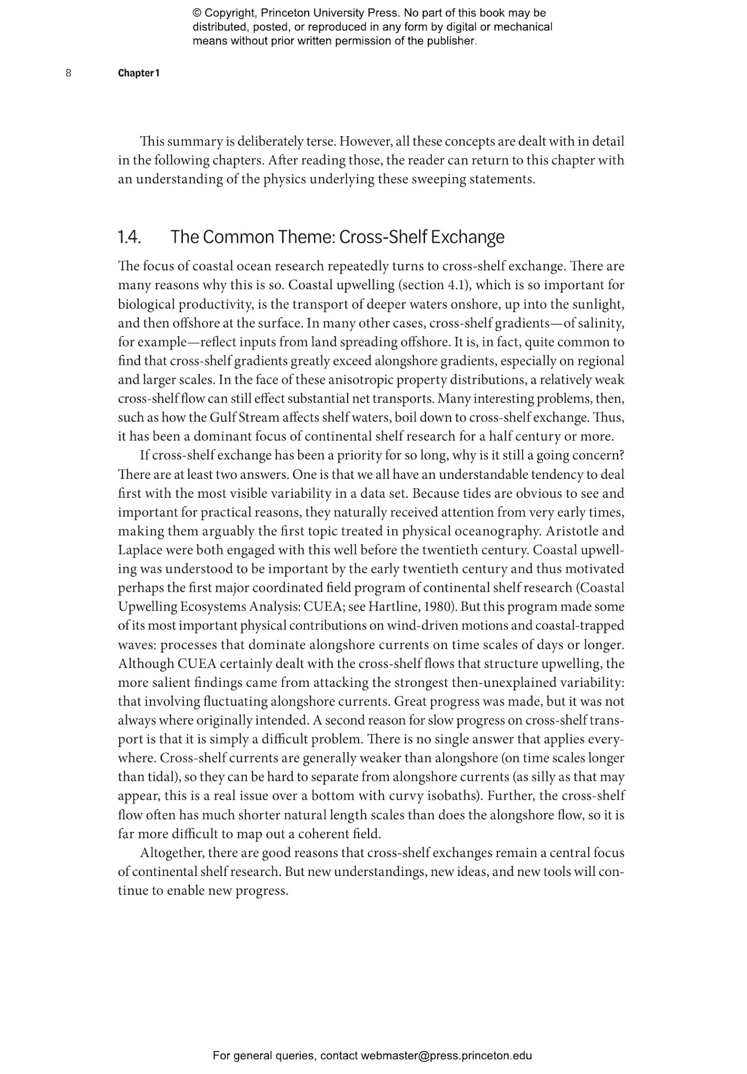 Physical Oceanography of Continental Shelves Princeton University Press