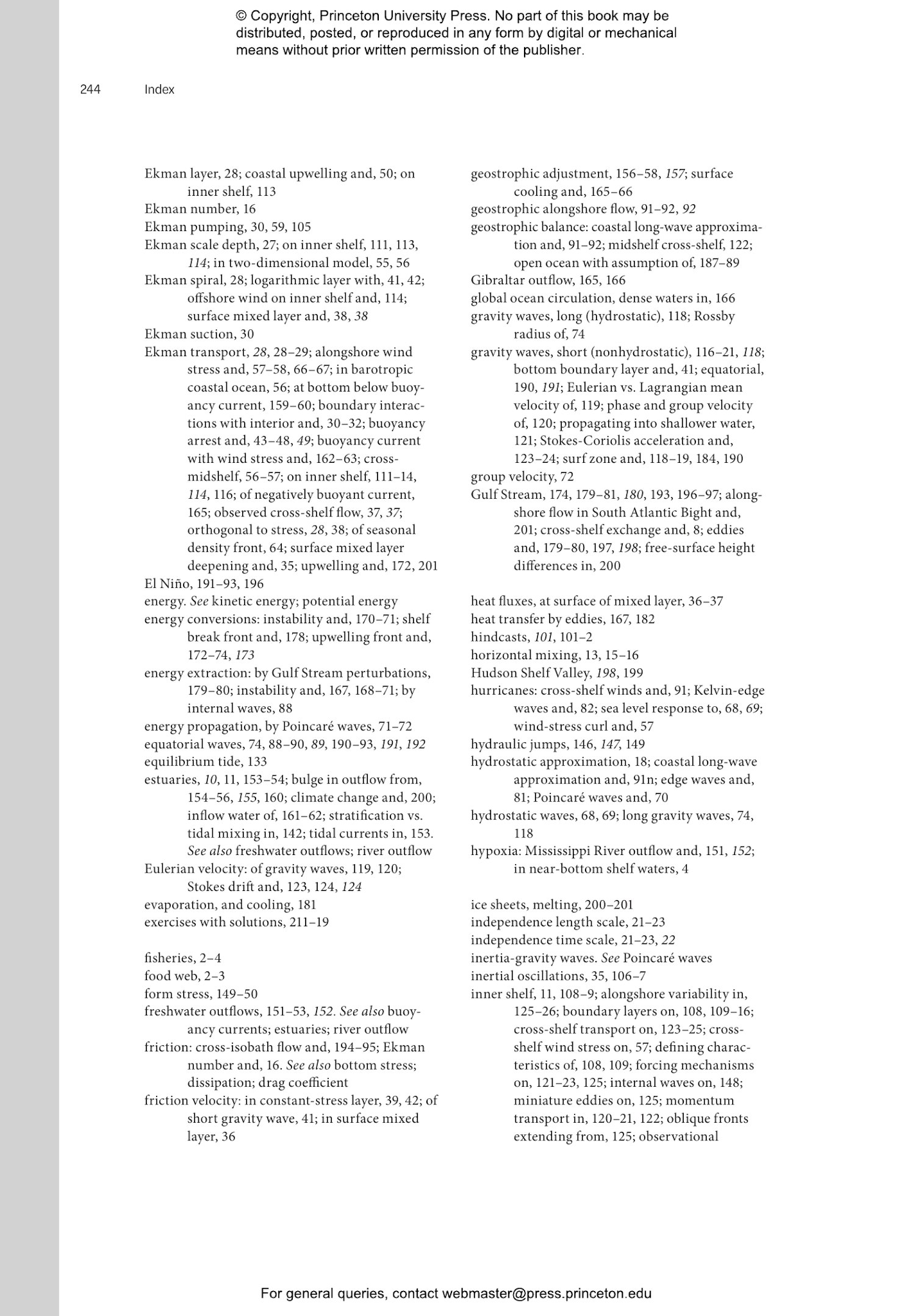 Physical Oceanography of Continental Shelves Princeton University Press