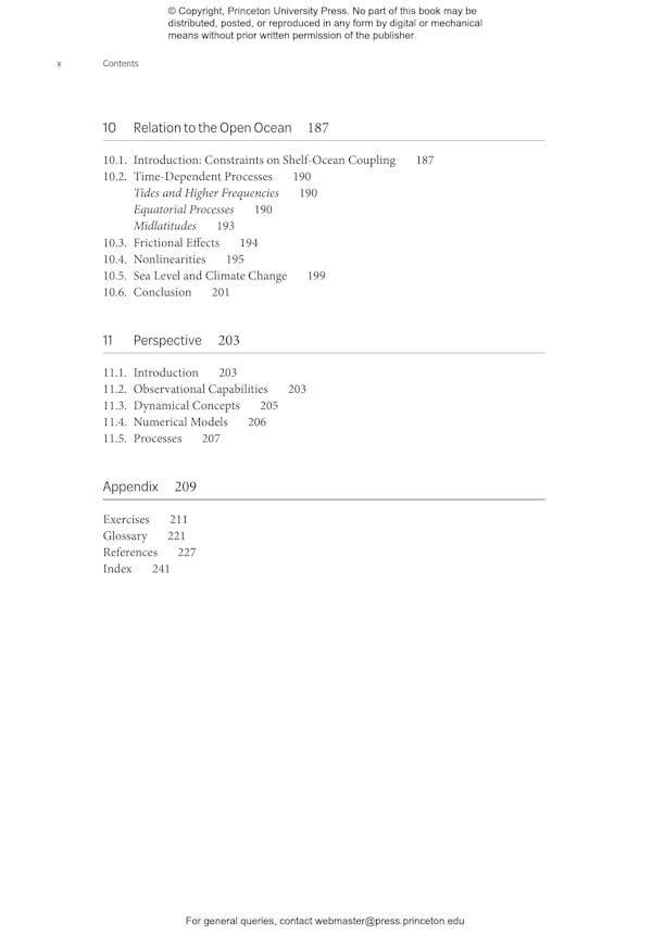 Physical Oceanography of Continental Shelves Princeton University Press