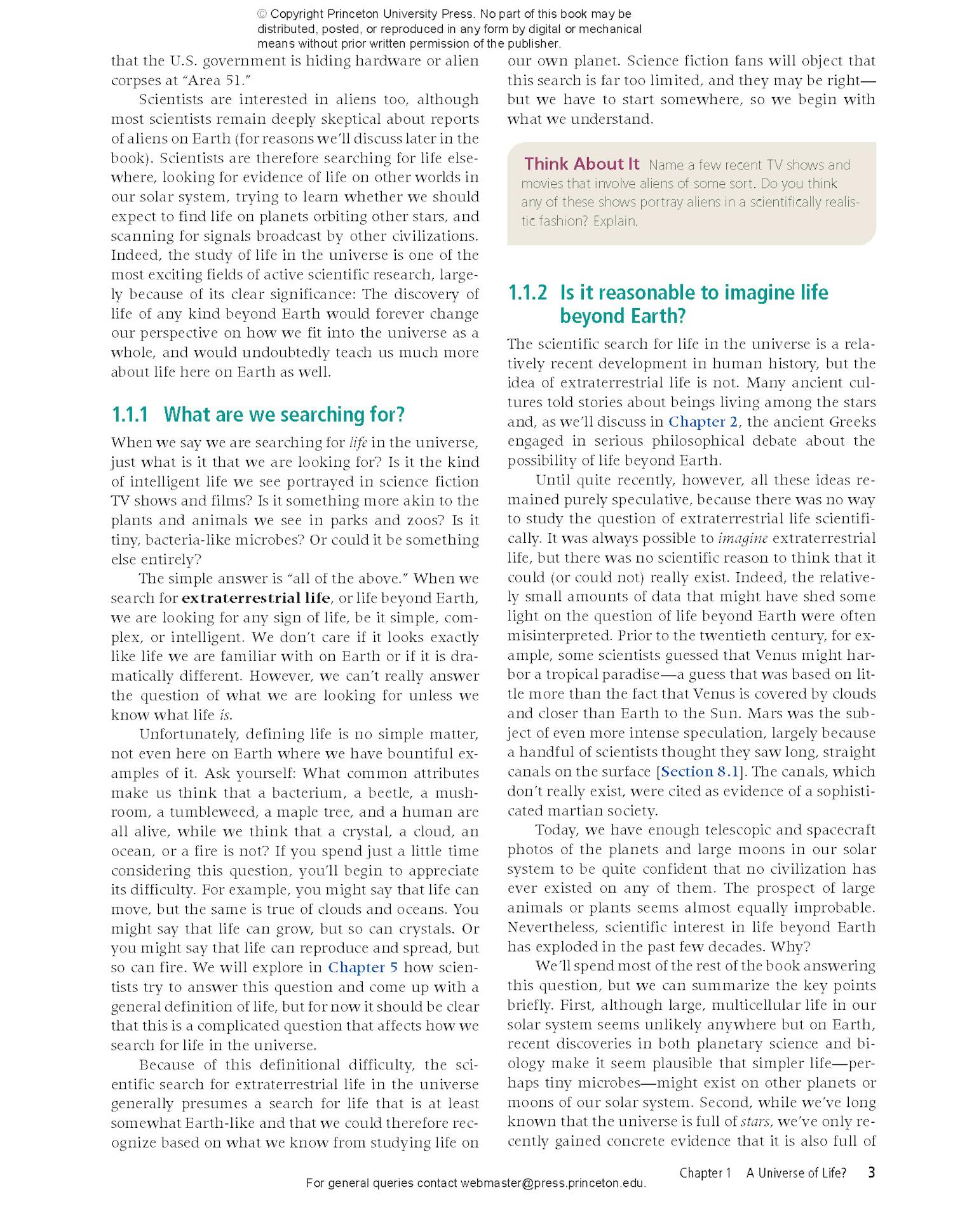 Life in the Universe, 5th Edition Princeton University Press