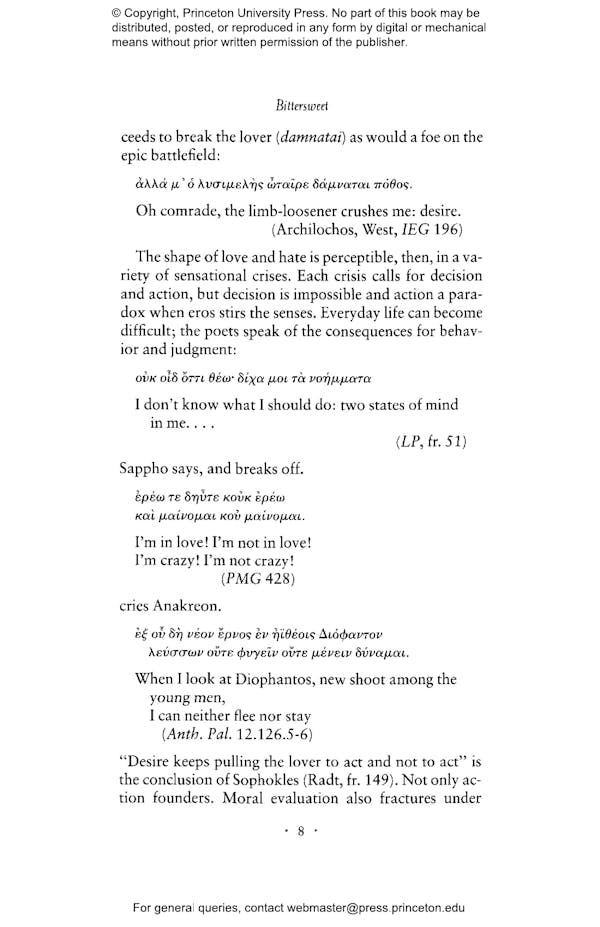 Eros the Bittersweet Princeton University Press