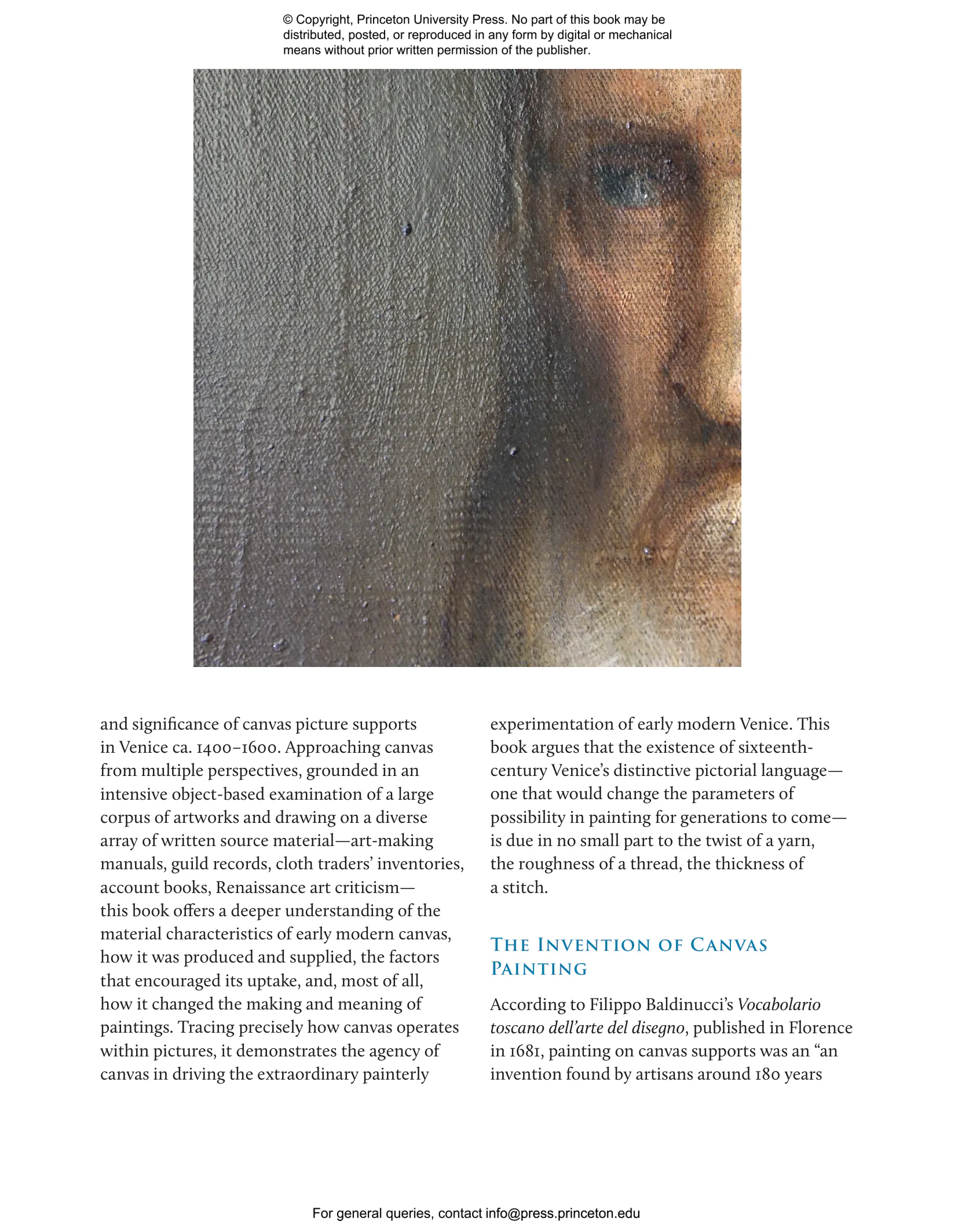 Venetian Canvas and the Transformation of Painting | Princeton