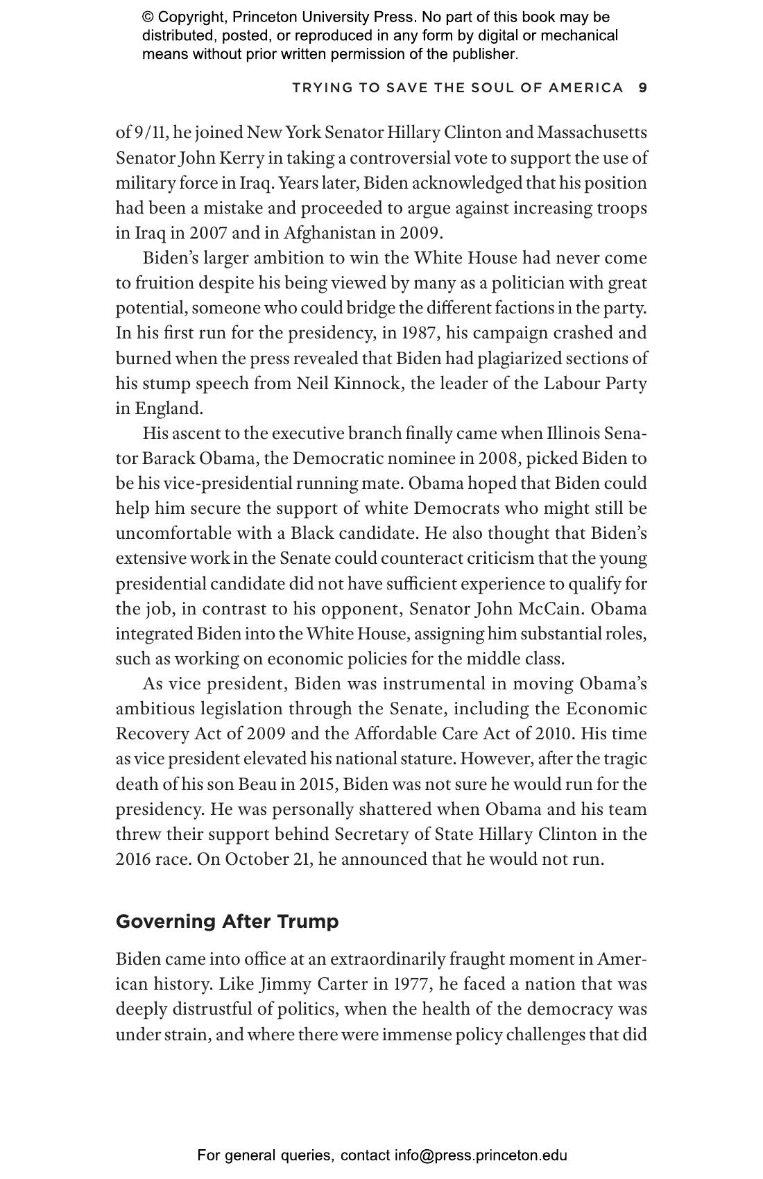 The Presidency of Joseph R. Biden | Princeton University Press