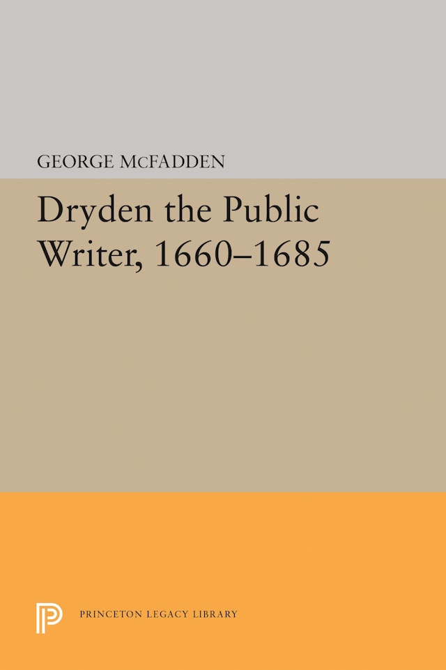 Dryden the Public Writer, 1660-1685