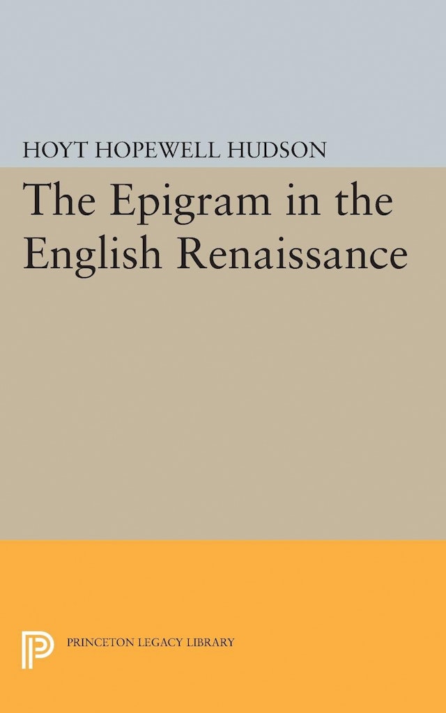 Epigram in the English Renaissance